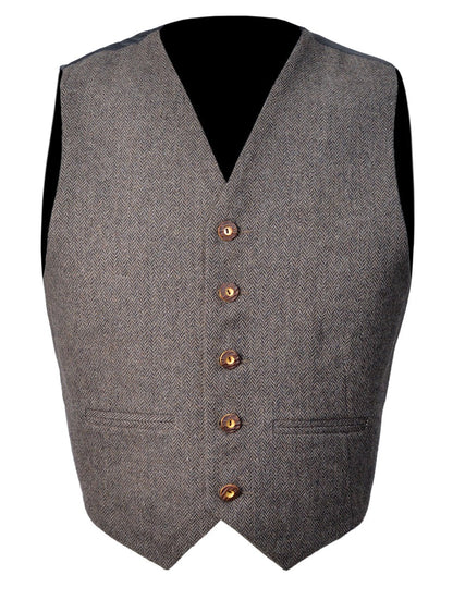 Scottish Brown Tweed Argyle Kilt Jacket With Waistcoat/Vest - Sizes 36"- 54"