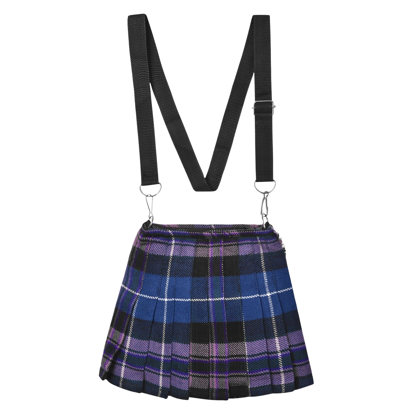 Traditional Scottish Women Tartan Bag Pleated Crossbody Purse - Adjustable Straps, Zip Closure Pride of Scotland Tartan