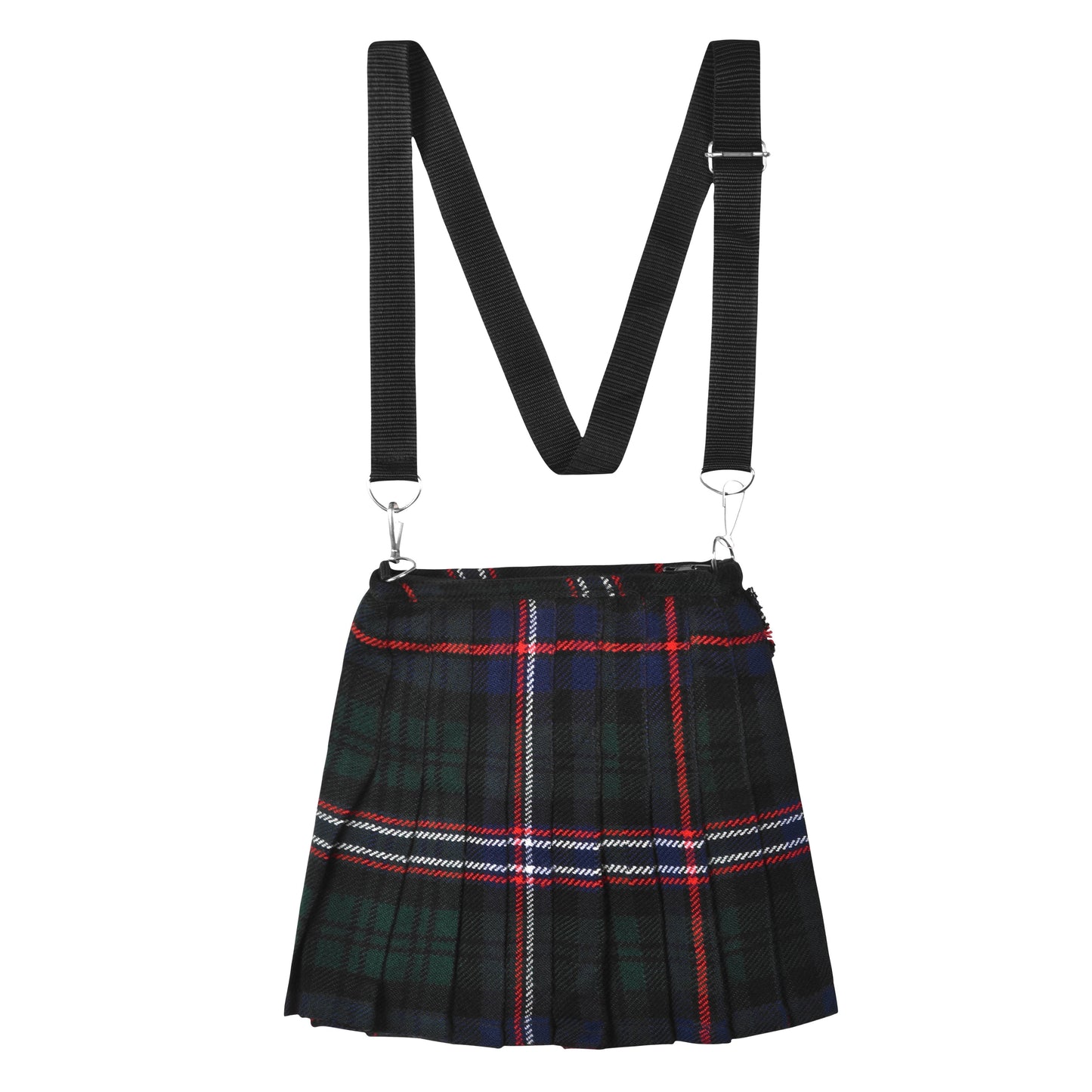 Traditional Scottish Women Tartan Bag Pleated Crossbody Purse - Adjustable Straps, Zip Closure Scottish National Tartan