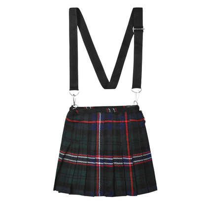 Traditional Scottish Women Tartan Bag Pleated Crossbody Purse - Adjustable Straps, Zip Closure Scottish National Tartan