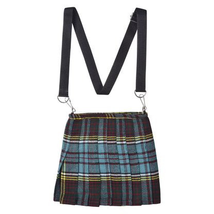 Traditional Scottish Women Tartan Bag Pleated Crossbody Purse - Adjustable Straps, Zip Closure Anderson Tartan