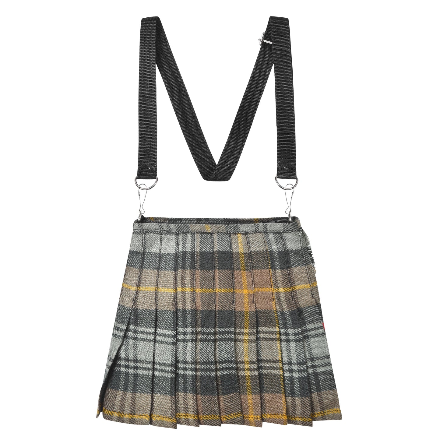 Traditional Scottish Women Tartan Bag Pleated Crossbody Purse - Adjustable Straps, Zip Closure Gordon Weathered Tartan