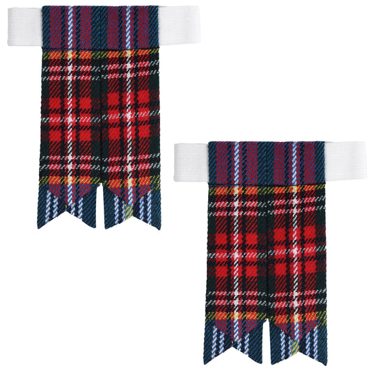 Scottish Tartan Kilt Flashes with Elastic Adjusters Macbeth