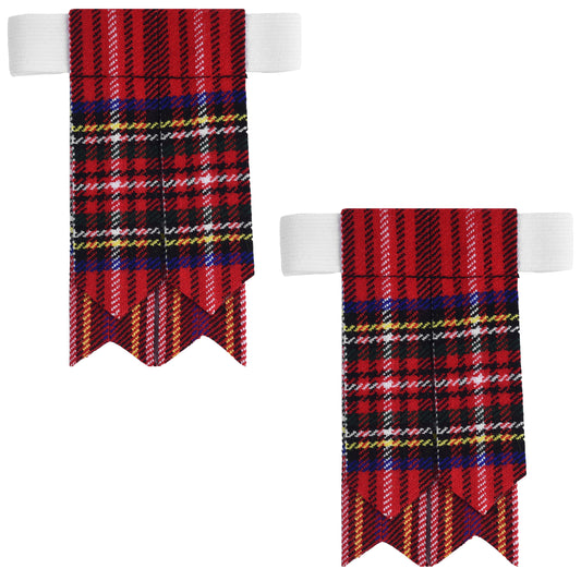 Scottish Tartan Kilt Flashes with Elastic Adjusters Royal Stewart