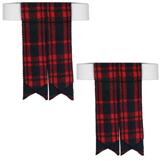 Scottish Tartan Kilt Flashes with Elastic Adjusters Macdonald