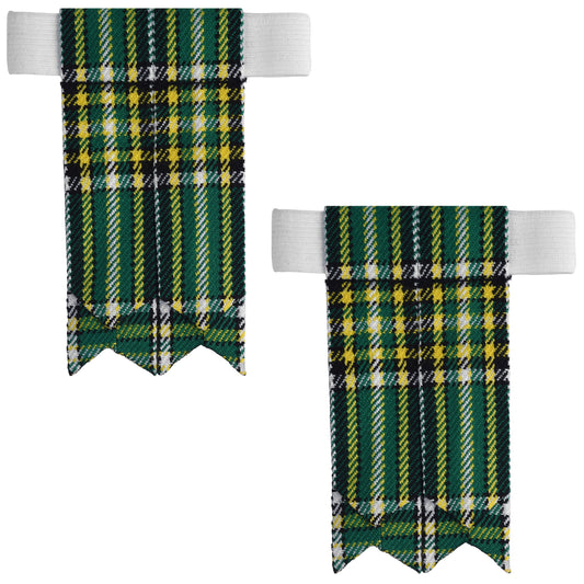 Scottish Tartan Kilt Flashes with Elastic Adjusters Irish Heritage