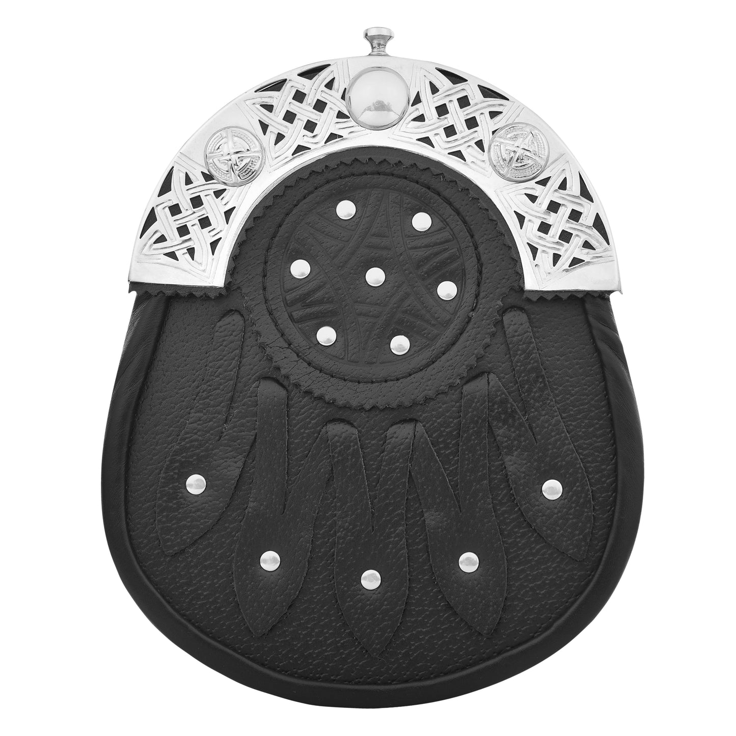 Premium Leather Sporran for Men - Ideal Kilt Accessories for Men, Scottish Kilt Sporran with Chain Belt Art # 7