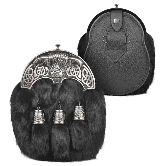 Premium Leather Sporran for Men - Ideal Kilt Accessories for Men, Scottish Kilt Sporran with Chain Belt Art # 4