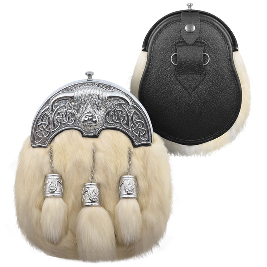 Premium Leather Sporran for Men - Ideal Kilt Accessories for Men, Scottish Kilt Sporran with Chain Belt Art # 3