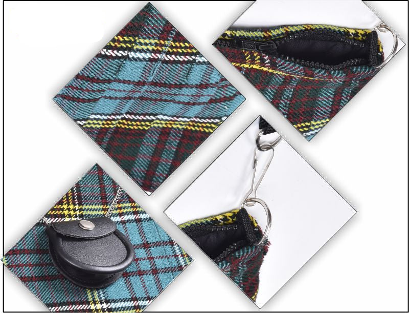 Traditional Scottish Women Tartan Bag Pleated Crossbody Purse - Adjustable Straps, Zip Closure Anderson Tartan