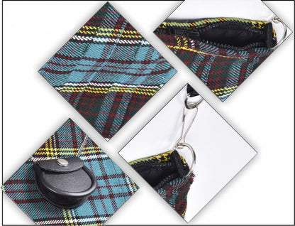 Traditional Scottish Women Tartan Bag Pleated Crossbody Purse - Adjustable Straps, Zip Closure Anderson Tartan